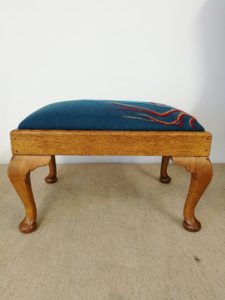 Footstool with needle felting